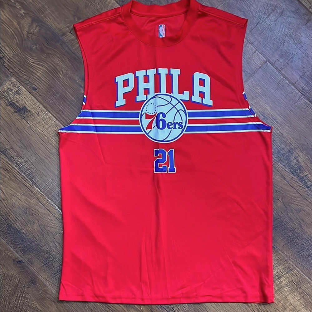 Philadelphia 76ers Joel Embiid #21 Sleeveless Red Jersey